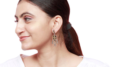 Handcrafted Silver Dangle Jhumka Earring