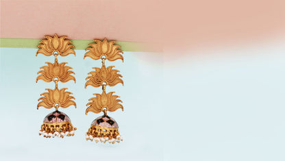 Exquisite Handmade Gold Plated Silver Earrings by Sangeeta Boochra