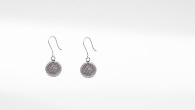 Round Handcrafted  Silver Dangle Earring