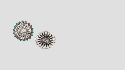 "Timeless Polish: Sangeeta Boochra Silver Handcrafted Studs "