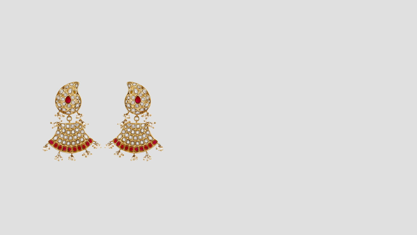 "Gilded Grace: Sangeeta Boochra Kundan Earrings "