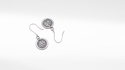 Round Handcrafted  Silver Dangle Earring
