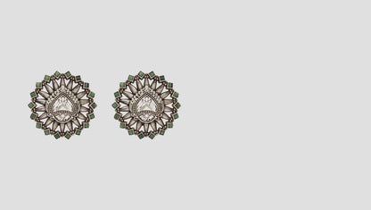 "Radiant Polish: Sangeeta Boochra Silver Handcrafted Studs "