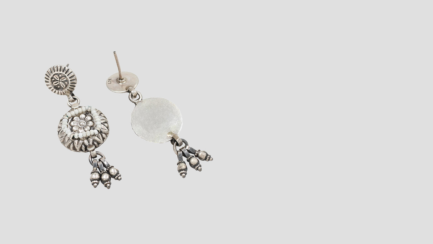 Classic Elegance: Sangeeta Boochra Intricate Silver Earrings