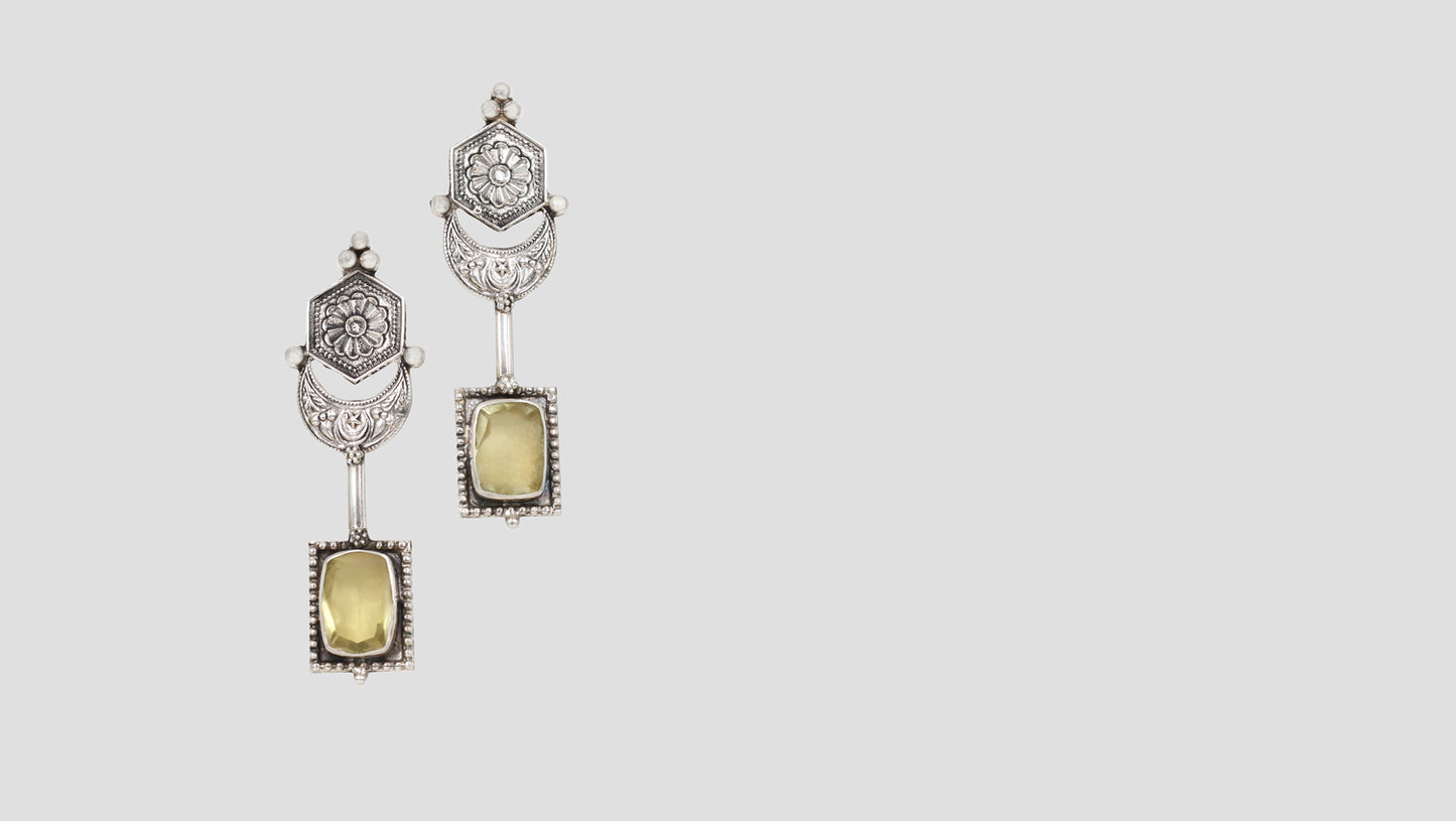 "Artisan Charm: Sangeeta Boochra Silver Handcrafted Earring "