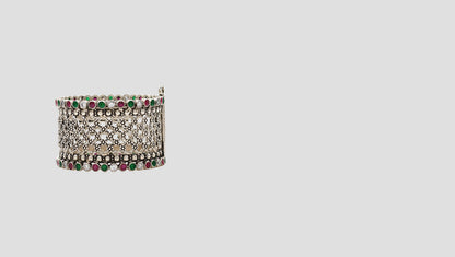 Artisanal Elegance: Sangeeta Boochra Oxidized Silver Bangle