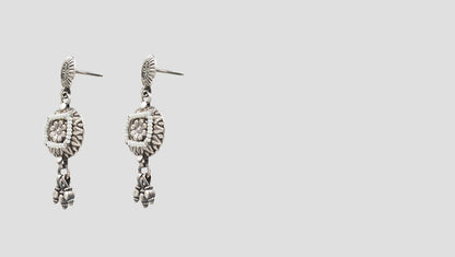 Classic Elegance: Sangeeta Boochra Intricate Silver Earrings