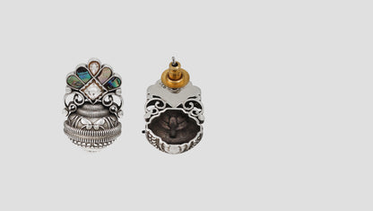 Sangeeta Boochra Multicolor Kundan Oxidised Silver Earrings