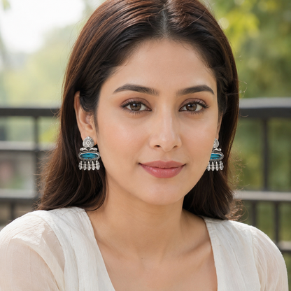 Sangeeta Boochra Artisan Oxidised Silver Statement Earrings