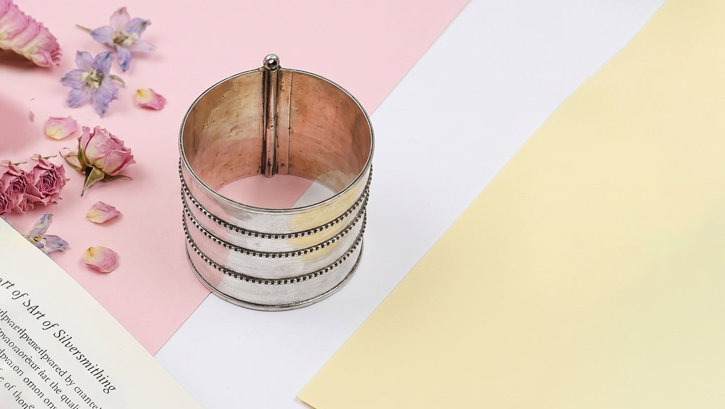 Sangeeta Boochra Classic Oxidised Silver Hand Bangle