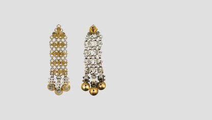 Sangeeta Boochra Handcrafted Dual-Tone Silver Danglers