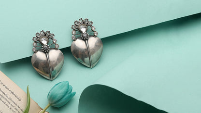 Sangeeta Boochra Classic Oxidised Silver Earrings