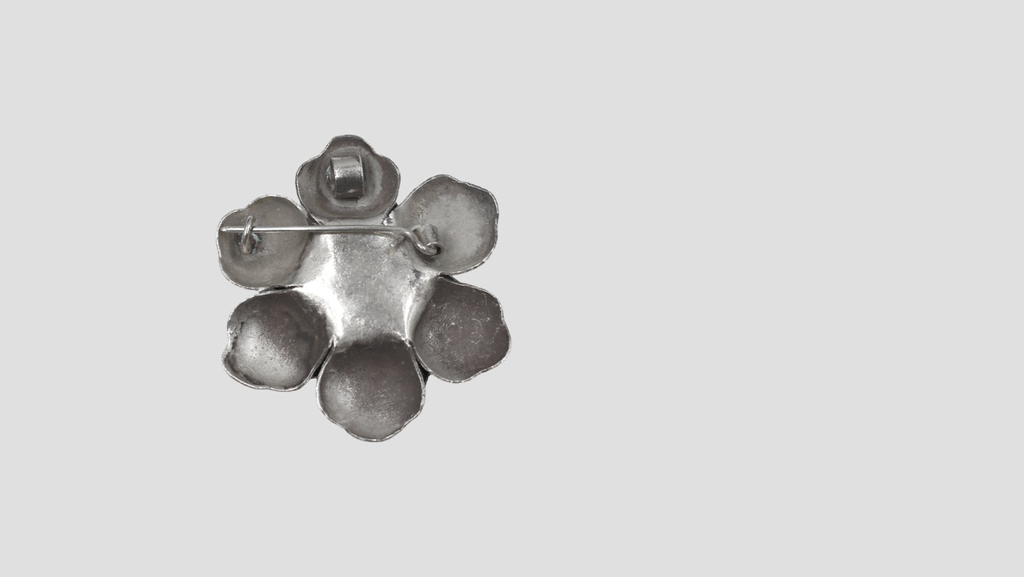 Sangeeta Boochra Artistic Oxidised Silver Flower Pendant