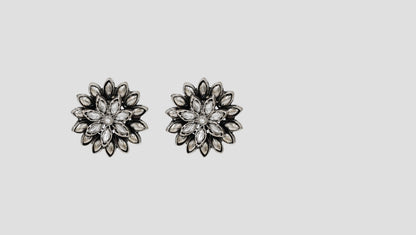 Sangeeta Boochra Vintage Bloom Oxidized Silver Studs