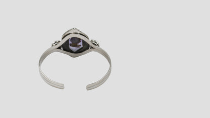 Sangeeta Boochra Oxidised Silver Statement Bracelet with Gemstone Accent