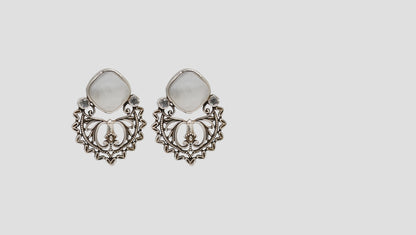 Sangeeta Boochra Vintage-Inspired Oxidised Silver Earrings