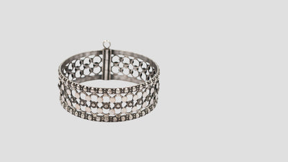 Handcrafted Oxidised Silver Statement Bangle by Sangeeta Boochra