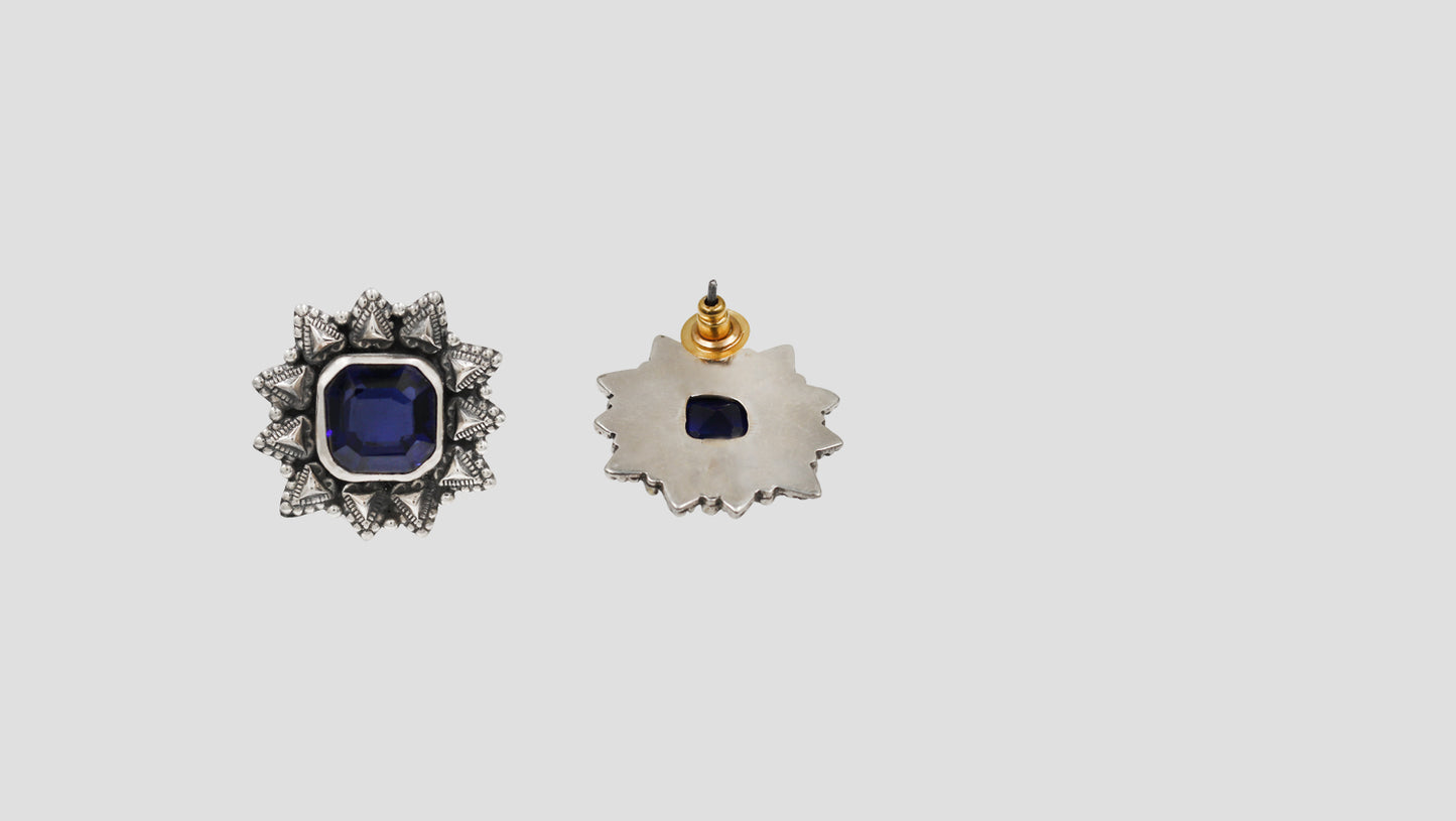 Sangeeta Boochra Regal Blue Silver Earrings