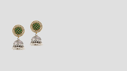 Timeless Grace: Silver & Gold-Plated Jhumkas