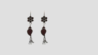 Sangeeta Boochra Handcrafted Floral Silver Danglers