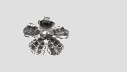 Handcrafted Oxidised Silver Flower Pendant – Sangeeta Boochra