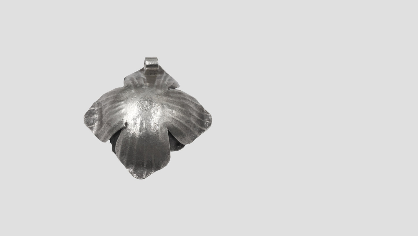 Sangeeta Boochra Oxidised Silver Sculpted Blossom Pendant