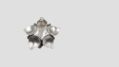 Handcrafted Oxidised Flower Design Silver Pendant by Sangeeta Boochra