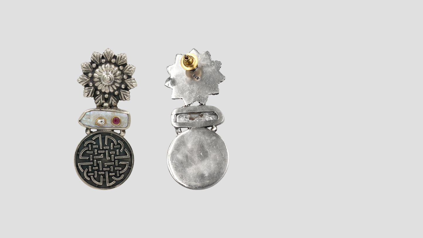 Sangeeta Boochra Handcrafted Silver Earrings