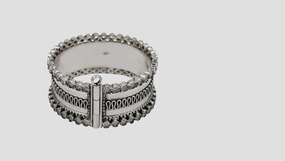Sangeeta Boochra Artisan Oxidised Silver Statement Bangle
