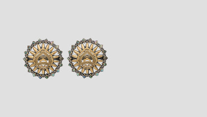 Luxe Shine: Sangeeta Boochra Gold-Plated Round Stud Earrings