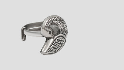 Sangeeta Boochra Heritage Peacock Adjustable Silver Ring