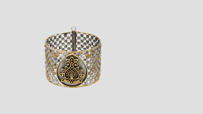 Sangeeta Boochra Heritage Dual-Tone Silver Floral Openable Bangle