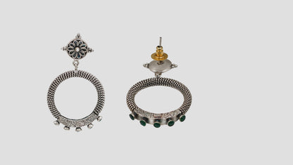 Regal Artisan Silver Hoop Earrings by Sangeeta Boochra
