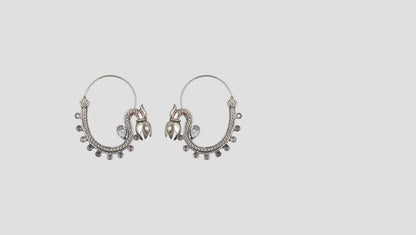 Sangeeta Boochra Heritage Oxidised Hoop Earrings