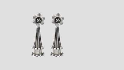Handcrafted Floral Silver Earrings by Sangeeta Boochra