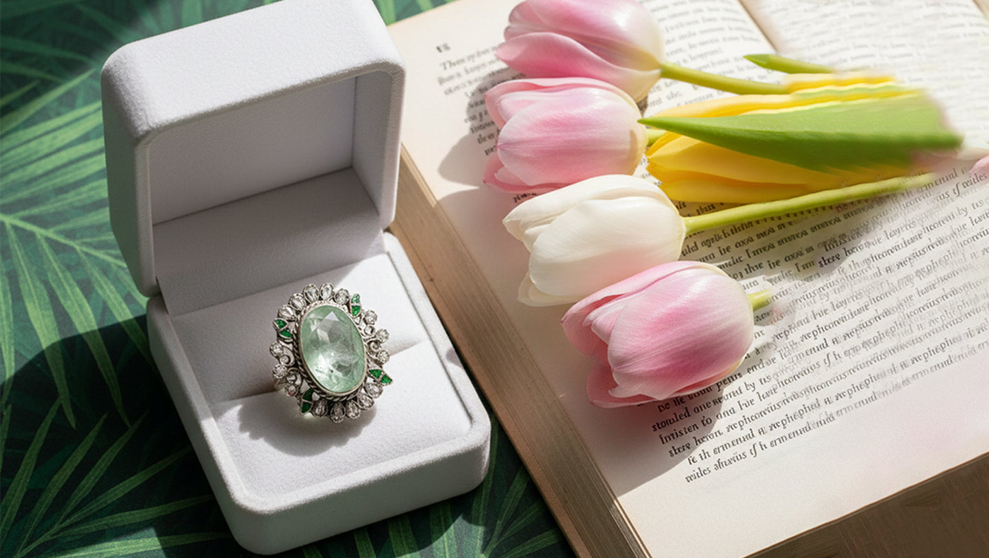 Sangeeta Boochra Oval Cut Stone Silver Statement Ring