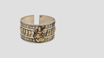 Divine Saraswati Dual-Tone Silver Cuff by Sangeeta Boochra