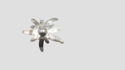 Artisan Textured Silver Bloom Pendant by Sangeeta Boochra