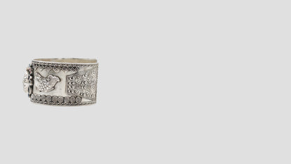 Mythical Creatures Oxidized Silver Cuff