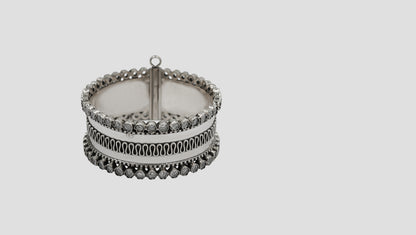 Sangeeta Boochra Oxidised Silver Statement Bangle