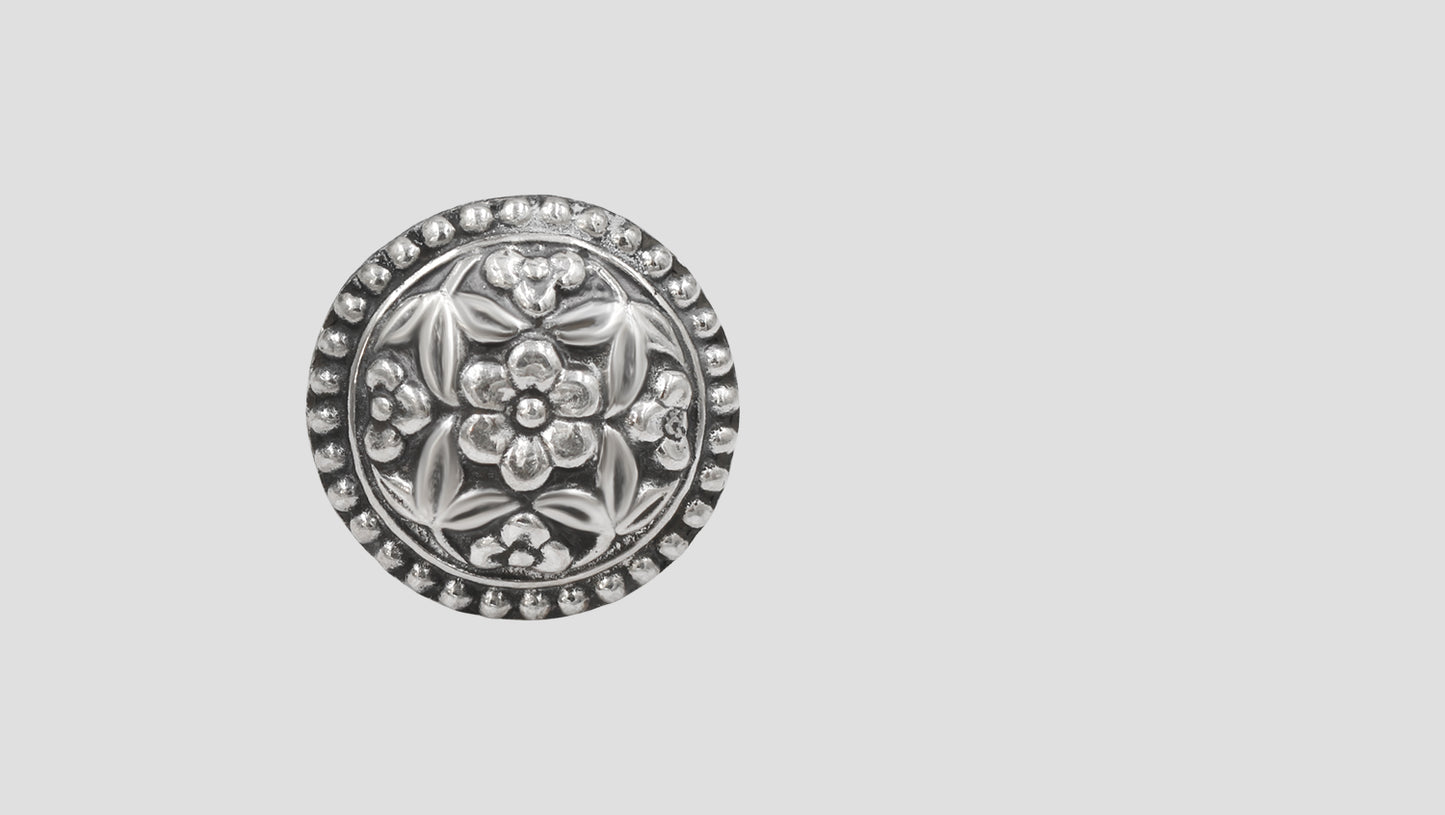 Sangeeta Boochra Floral Heritage Oxidised Silver Ring