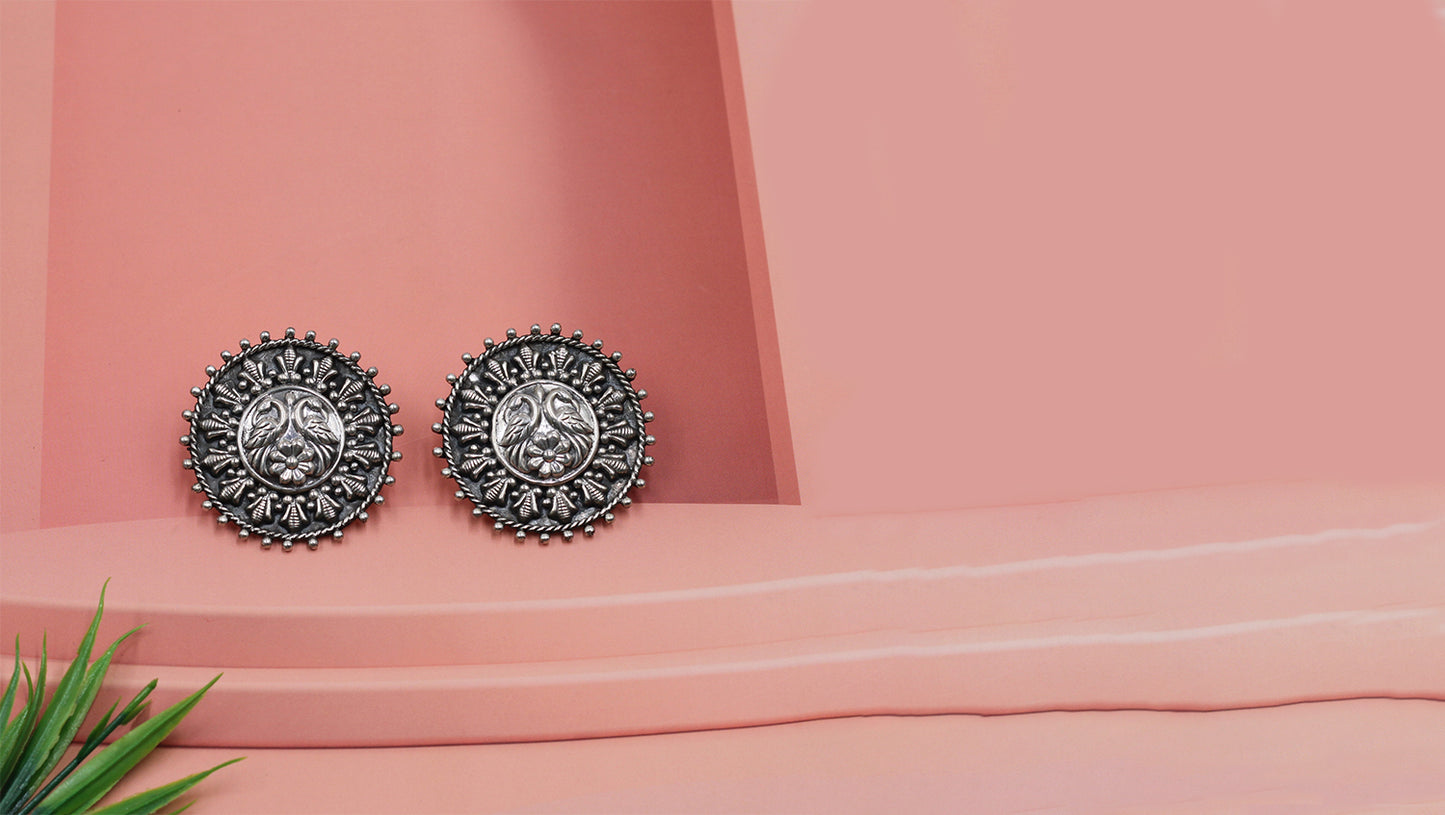 Oxidised Handcrafted Silver Earrings – Sangeeta Boochra
