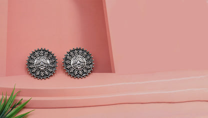 Oxidised Handcrafted Silver Earrings – Sangeeta Boochra
