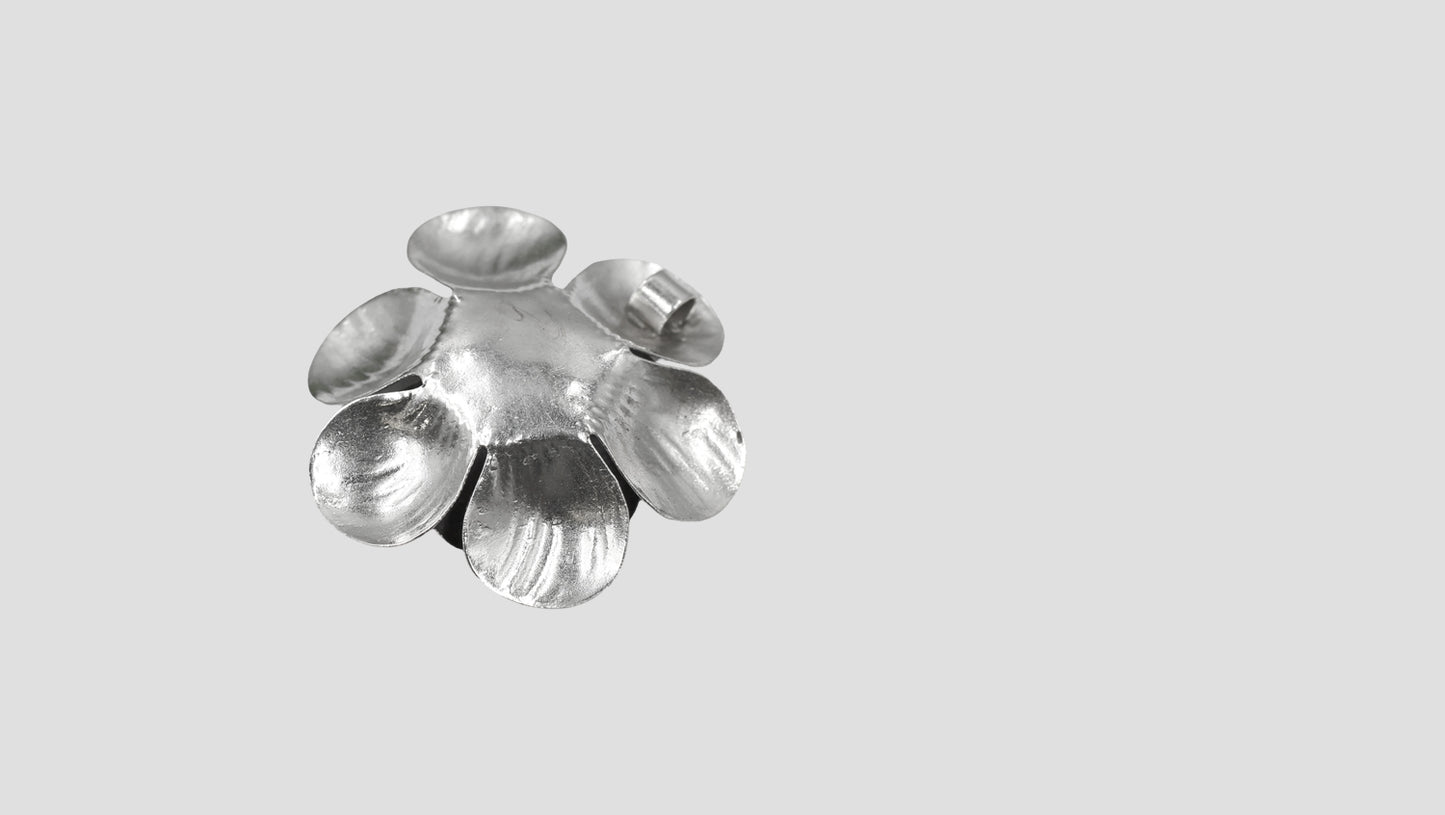 Sangeeta Boochra Handcrafted Oxidised Silver Floral Bloom Pendant