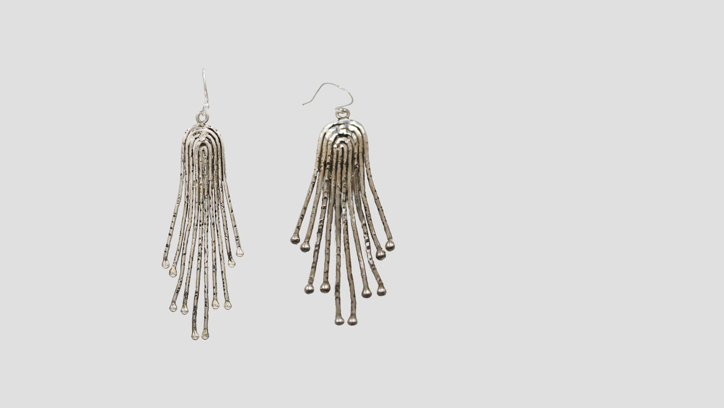Sangeeta Boochra Artisan Tassel Silver Earrings