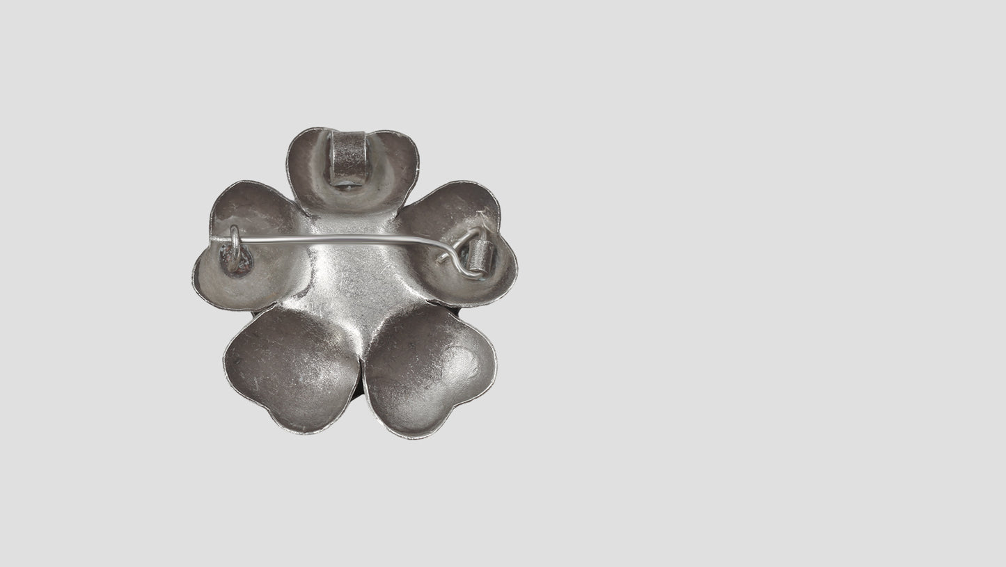 Sangeeta Boochra Vintage-Inspired Oxidised Silver Floral Pendant