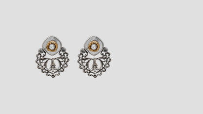Elegant Tribal Silver Statement Earrings by Sangeeta Boochra