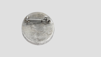 Sangeeta Boochra Artisan Oxidized Silver Brooch with Intricate Floral Engraving