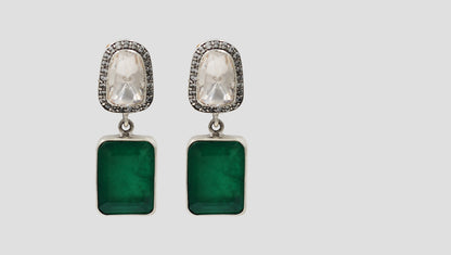 Royal Green Moissanite Earrings by Sangeeta Boochra