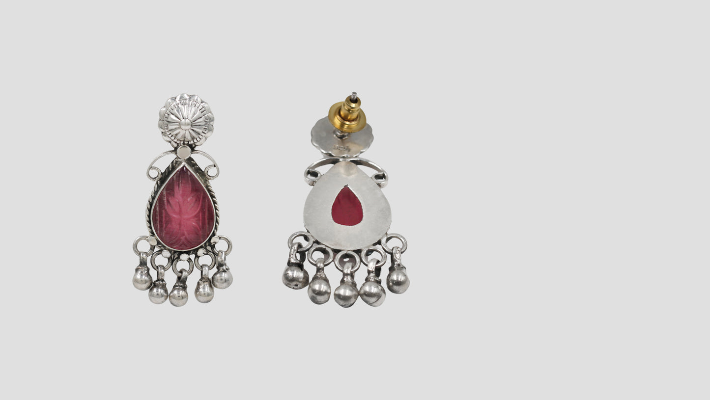 Sangeeta Boochra Heritage Motif Silver Earrings